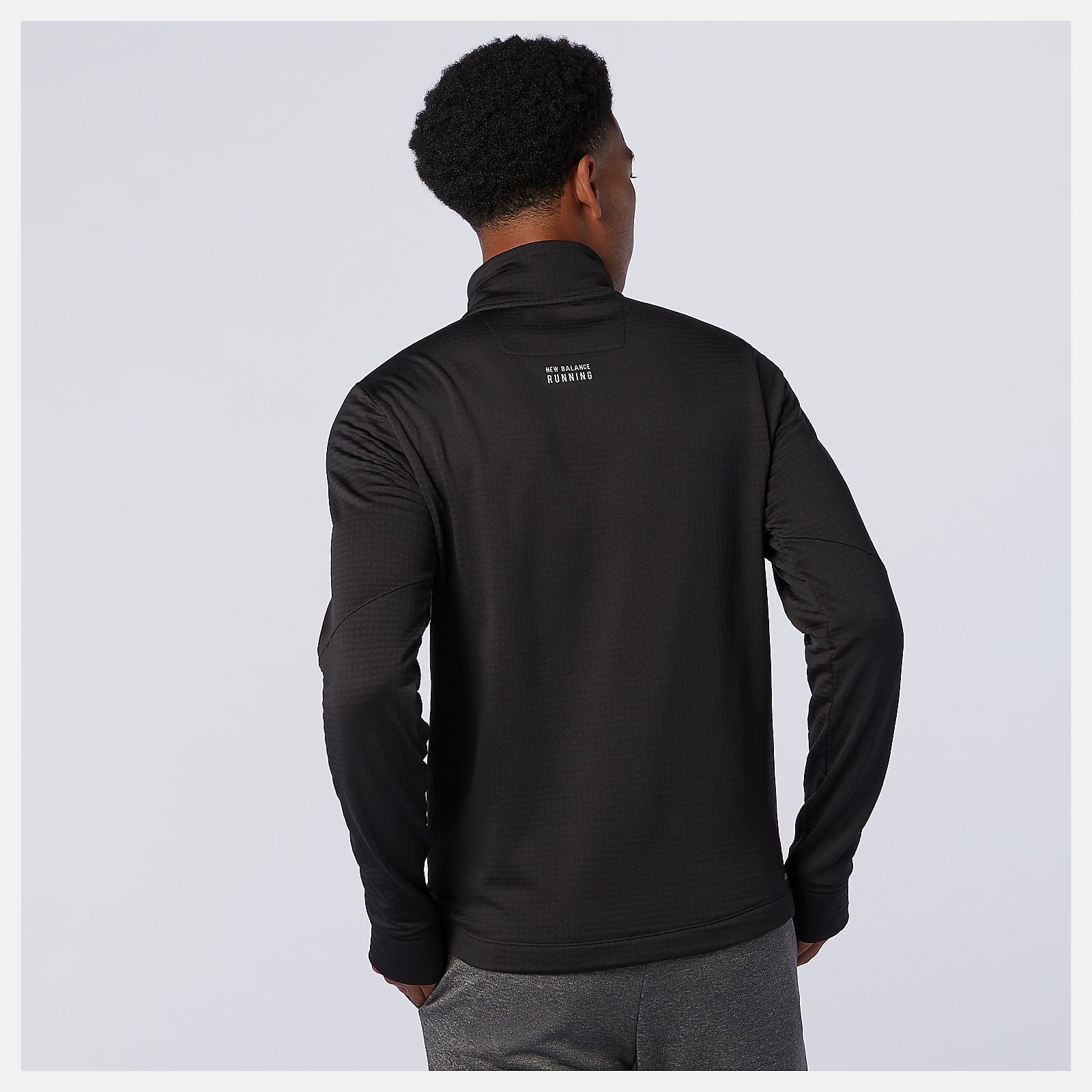 Black NB Heat Grid Half Zip New Balance Clothing