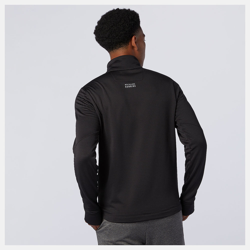 Black NB Heat Grid Half Zip New Balance Clothing