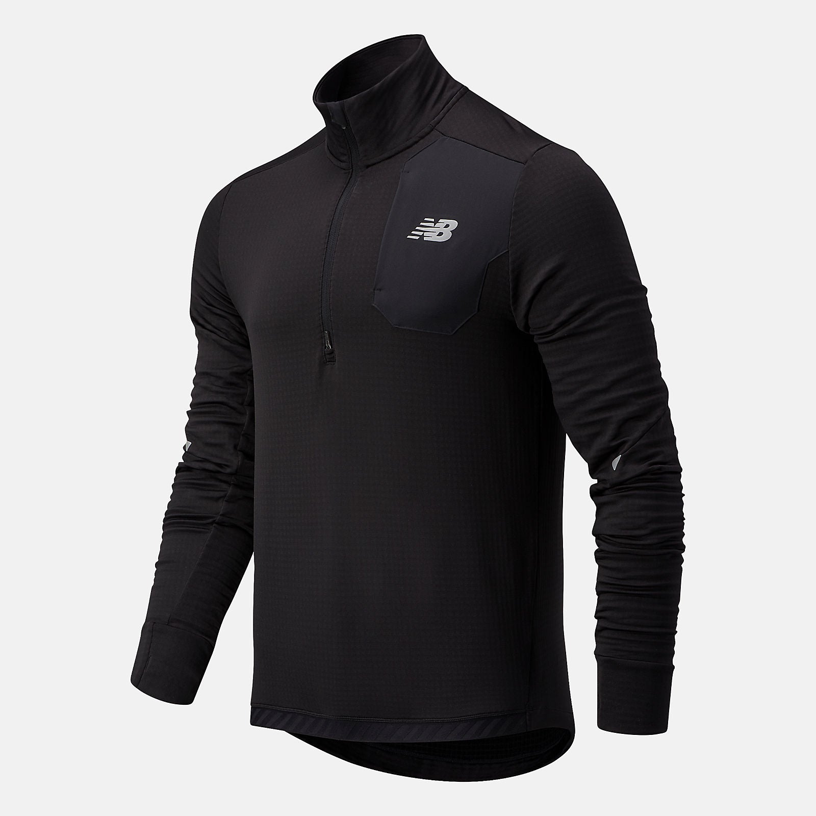 Black NB Heat Grid Half Zip New Balance Clothing
