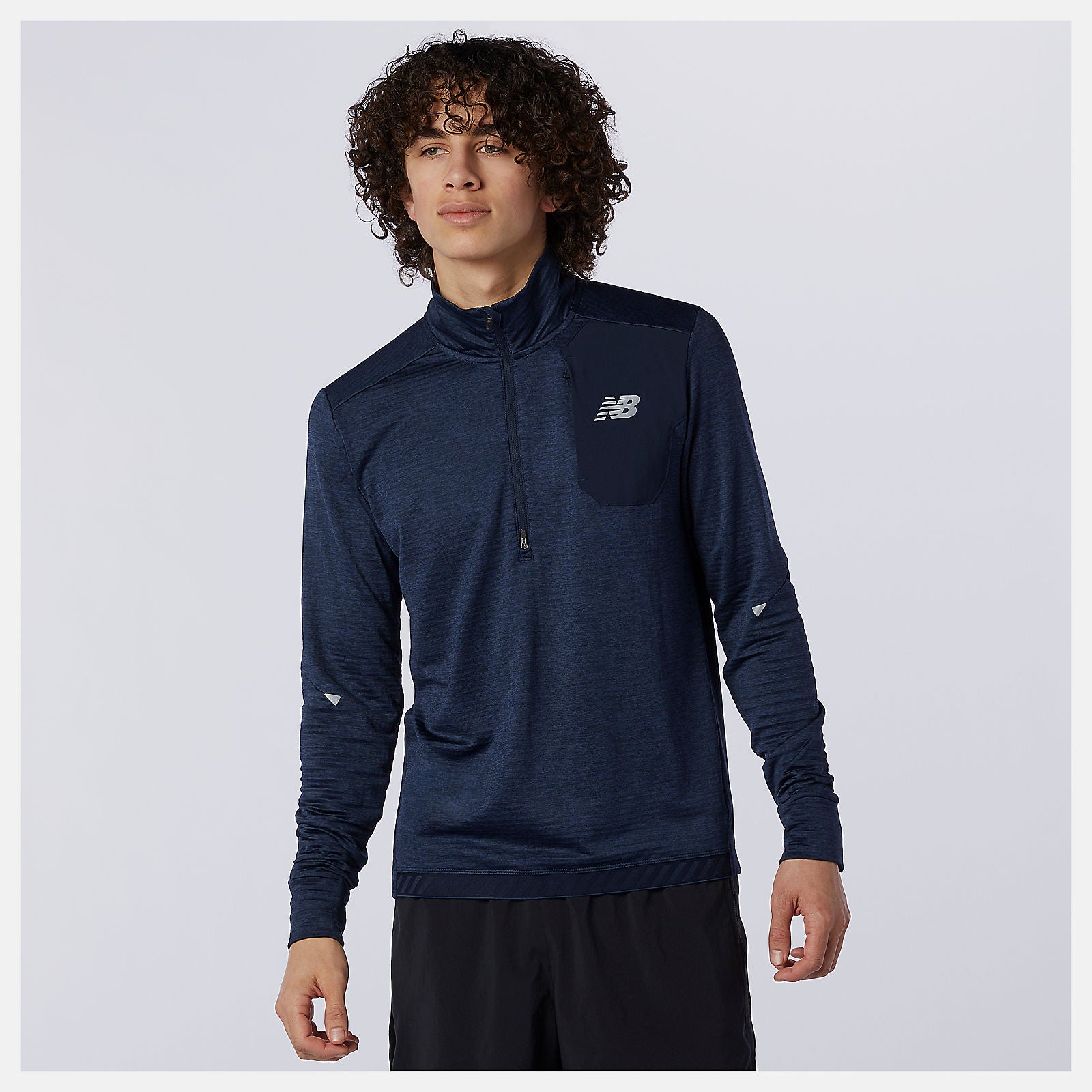 Eclipse Heather NB Heat Grid Half Zip New Balance Clothing