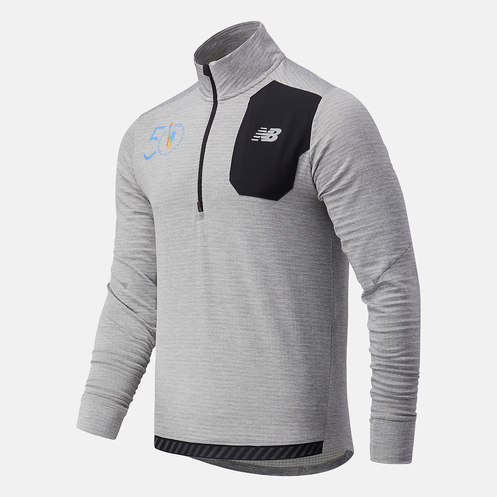 Athletic Grey NYC Marathon Impact Run Grid Back Half Zip New Balance Clothing