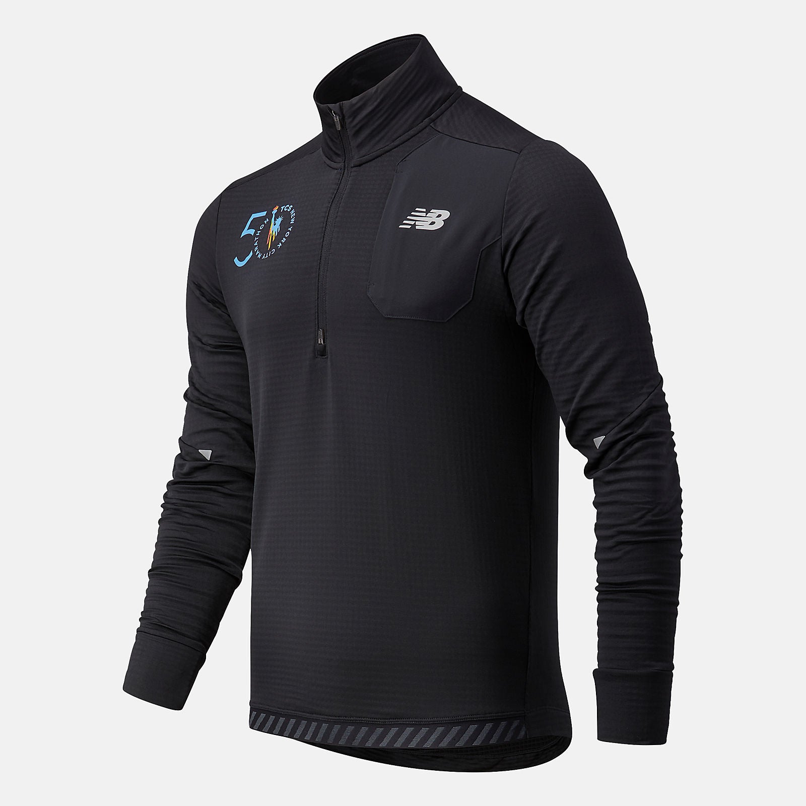Black NYC Marathon Impact Run Grid Back Half Zip New Balance Clothing