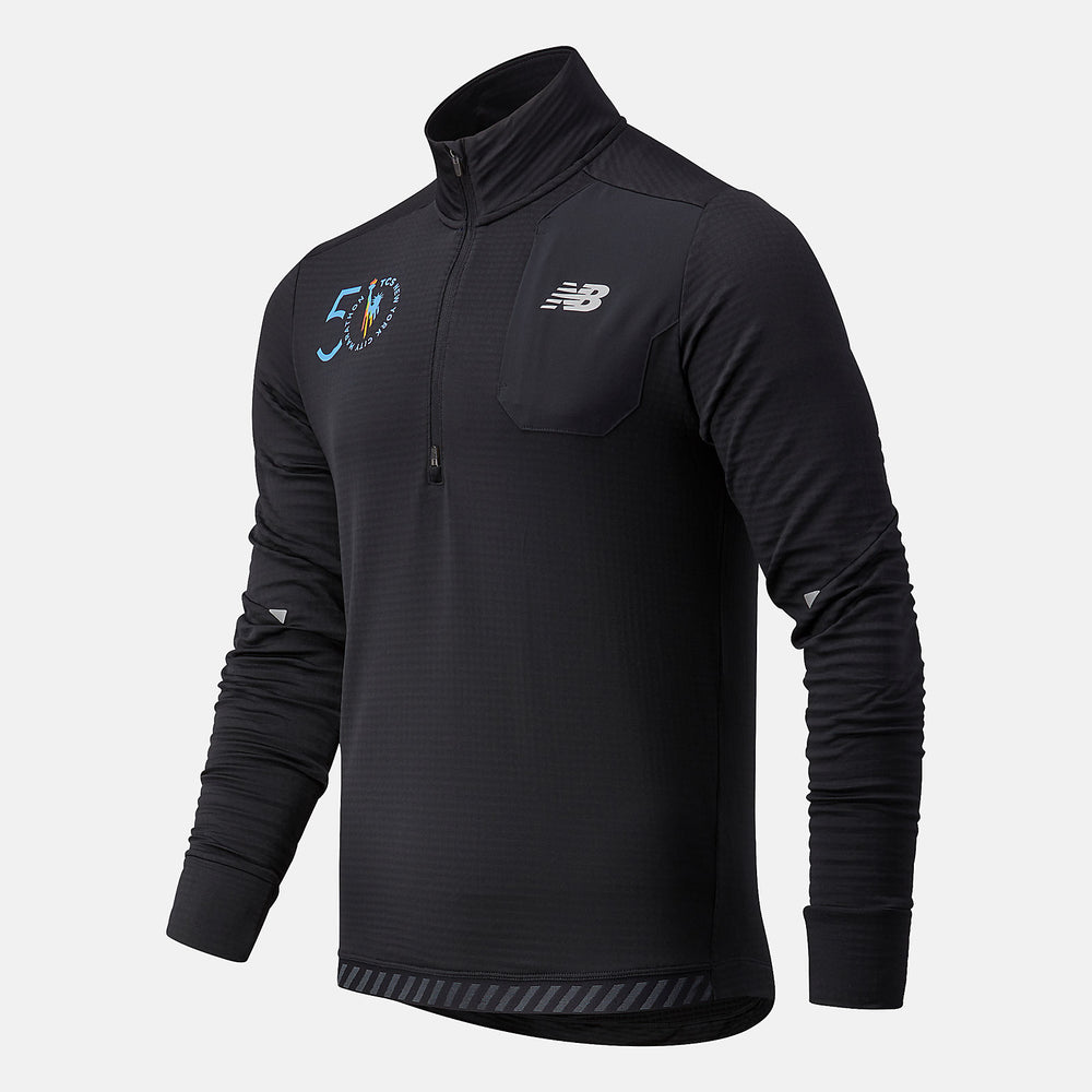 Black NYC Marathon Impact Run Grid Back Half Zip New Balance Clothing