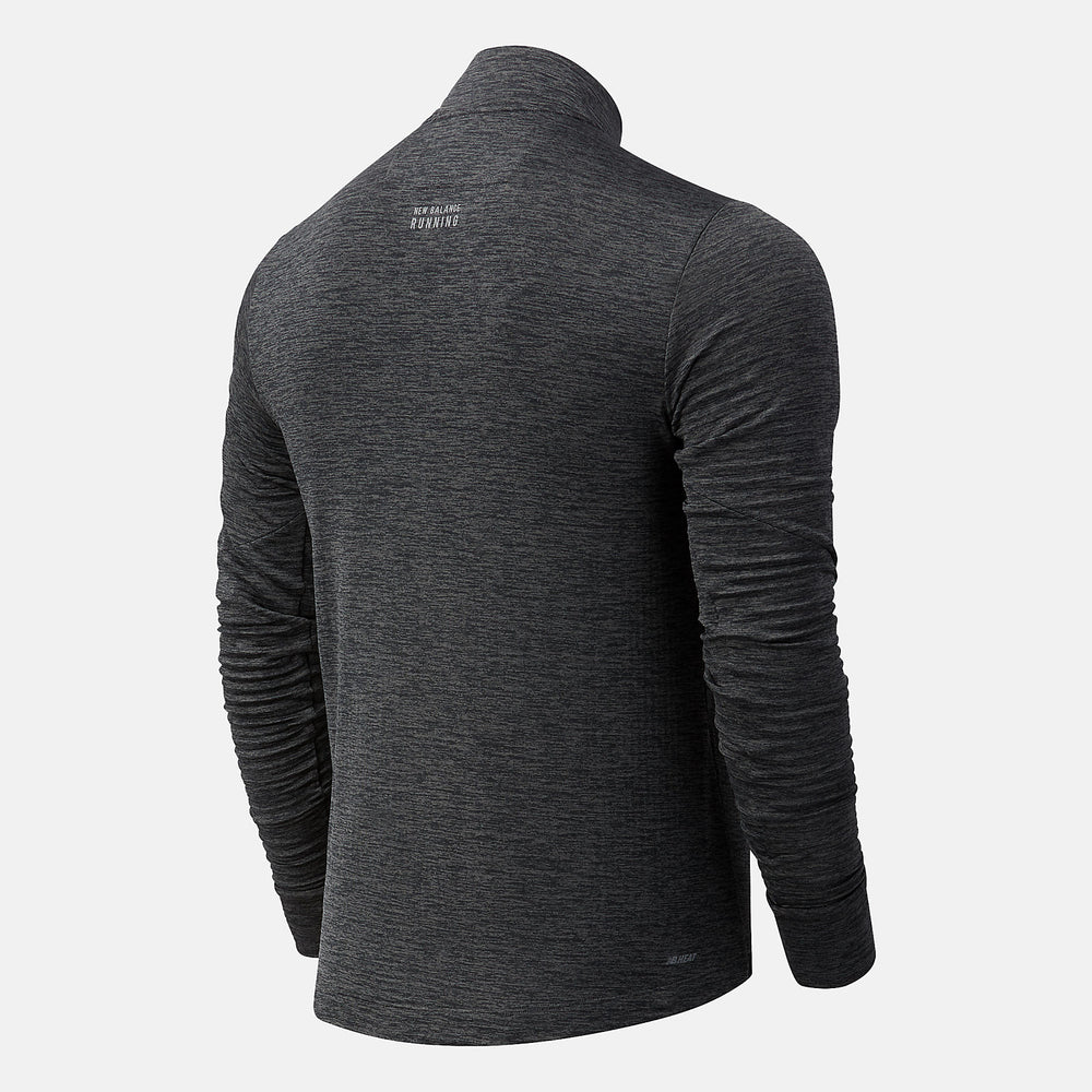 Heather Charcoal NYC Marathon Impact Run Grid Back Half Zip New Balance Clothing