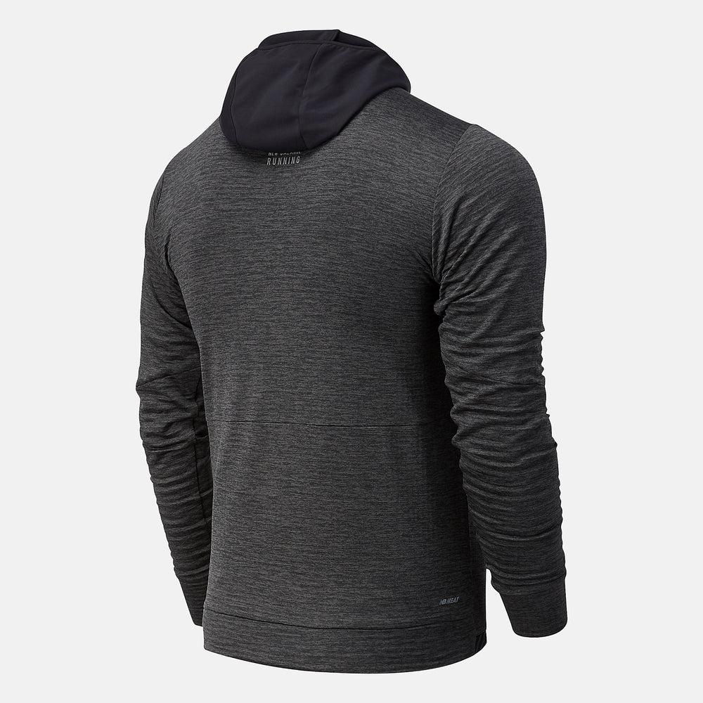 Heather Charcoal NYC Marathon Impact Run Grid Back Hoodie New Balance Clothing