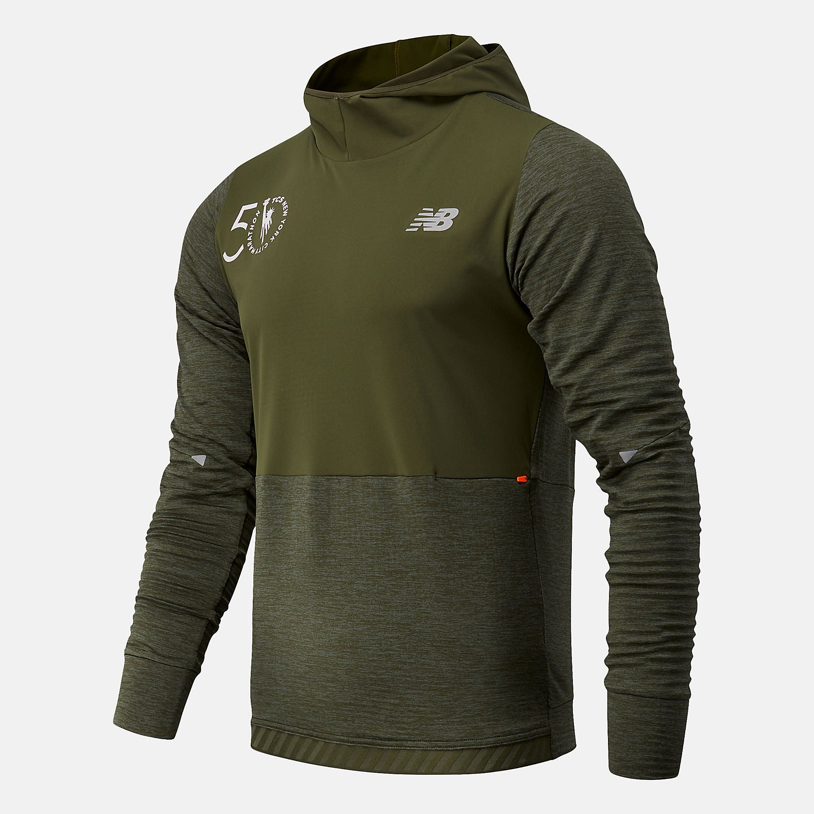 Oak Leaf Green NYC Marathon Impact Run Grid Back Hoodie New Balance Clothing