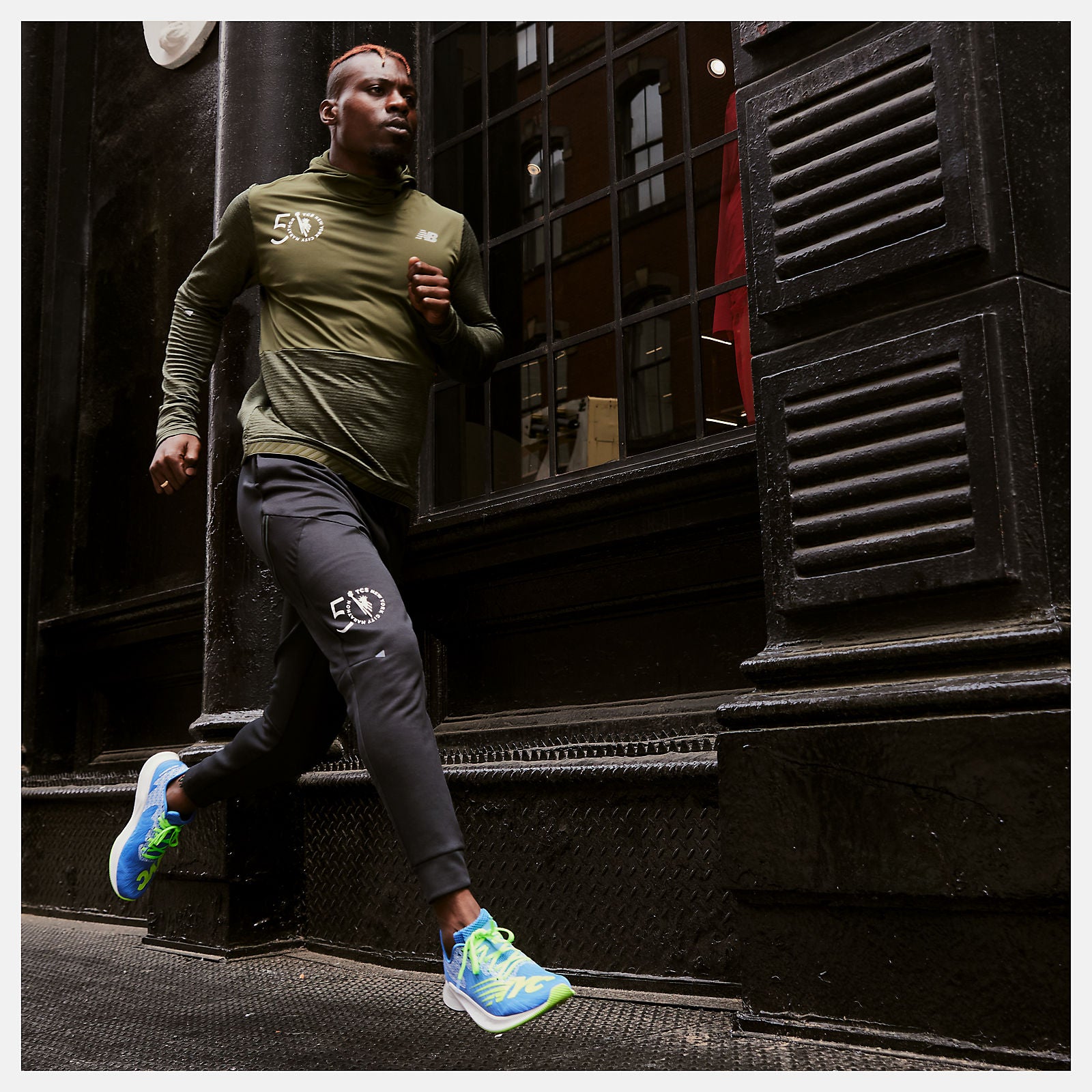 Oak Leaf Green NYC Marathon Impact Run Grid Back Hoodie New Balance Clothing