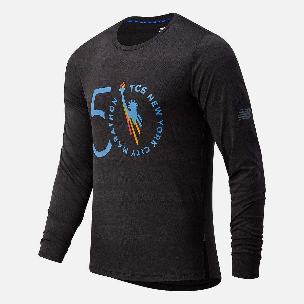 Black Heather NYC Marathon Q Speed Fuel Jacquard Long Sleeve New Balance Clothing