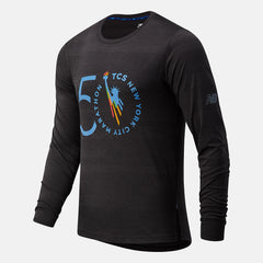 Black Heather NYC Marathon Q Speed Fuel Jacquard Long Sleeve New Balance Clothing