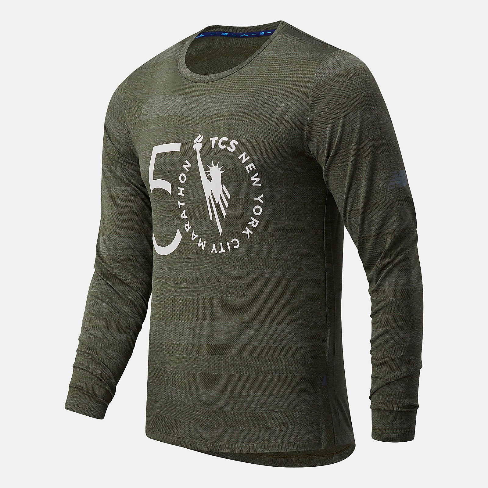 Oak Leaf Green NYC Marathon Q Speed Fuel Jacquard Long Sleeve New Balance Clothing