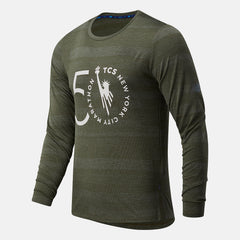 Oak Leaf Green NYC Marathon Q Speed Fuel Jacquard Long Sleeve New Balance Clothing