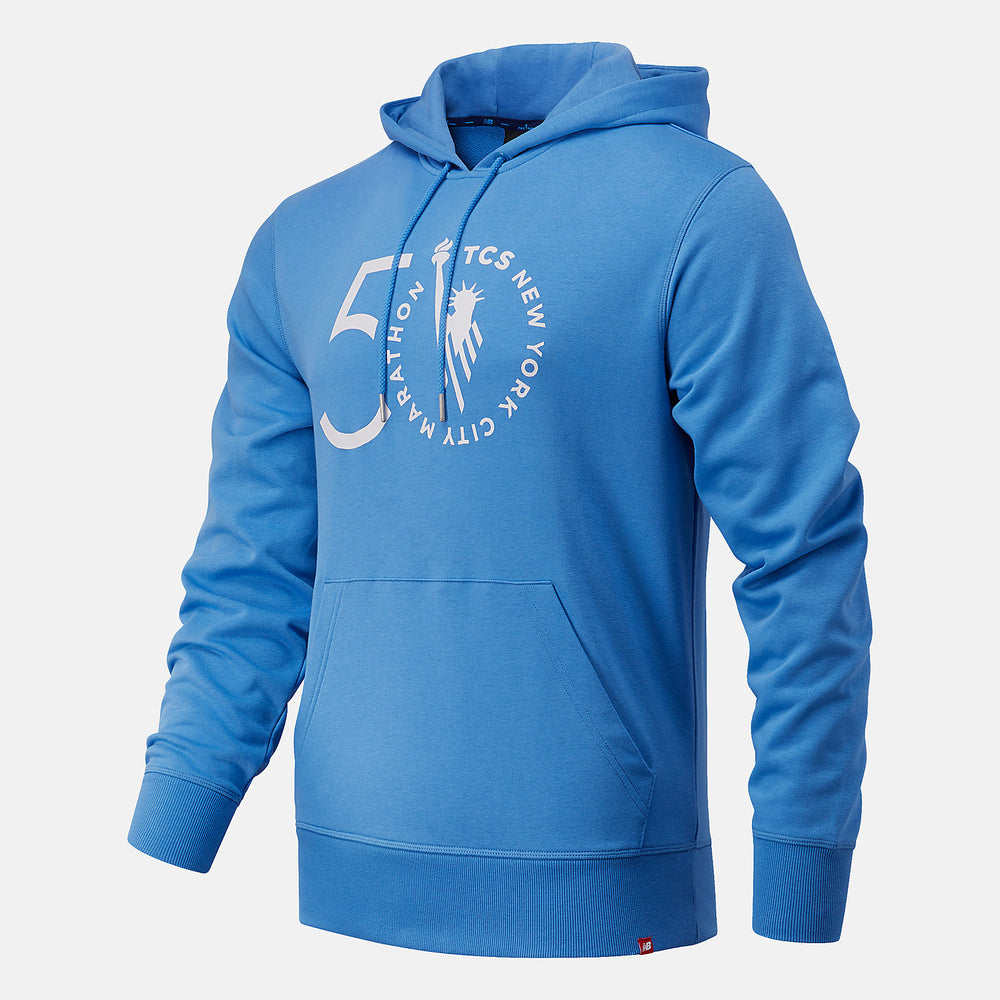 Faded Cobalt NYC Marathon Essentials Stacked Logo Po Hoodie New Balance Clothing