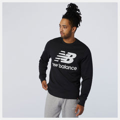 Black NB Essentials Stacked Logo Crew New Balance Clothing