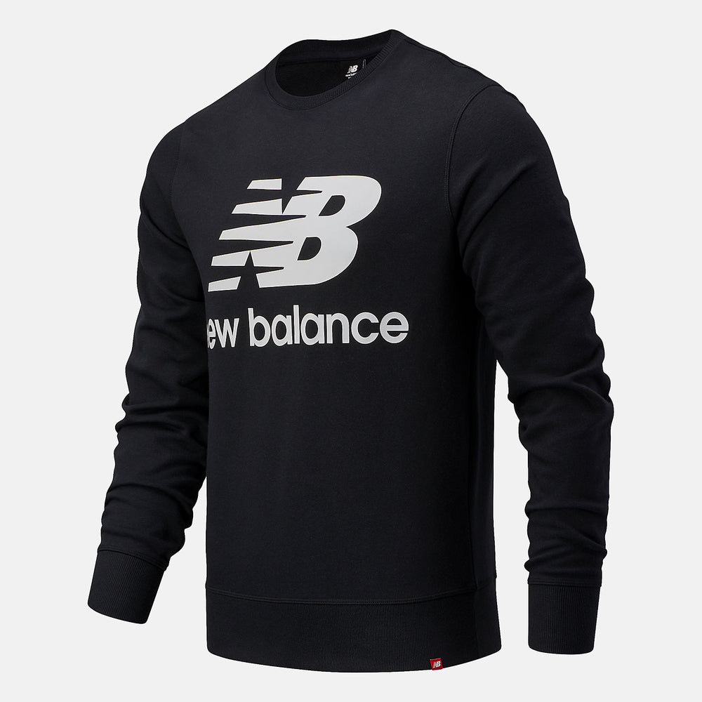 Black NB Essentials Stacked Logo Crew New Balance Clothing