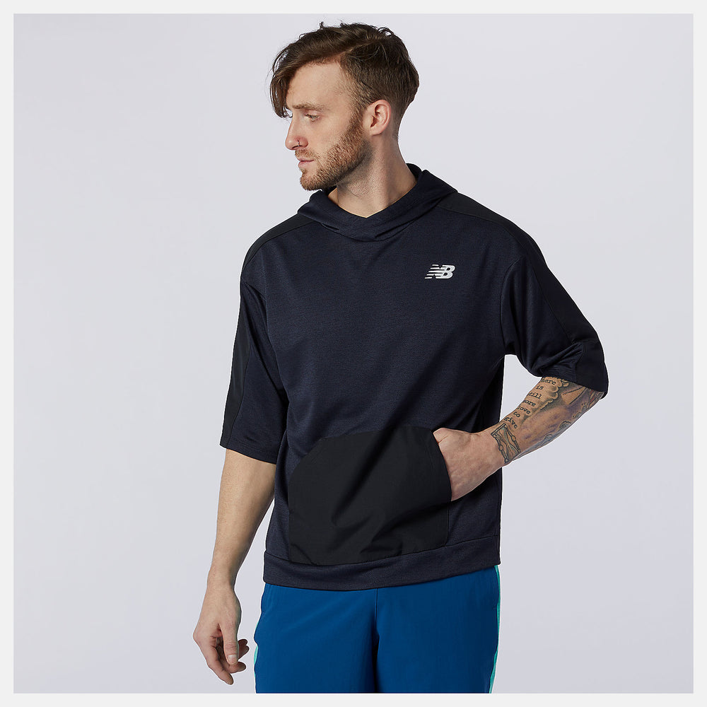 Eclipse Heather Tenacity Lightweight Knit Short Sleeve Hoodie New Balance Clothing