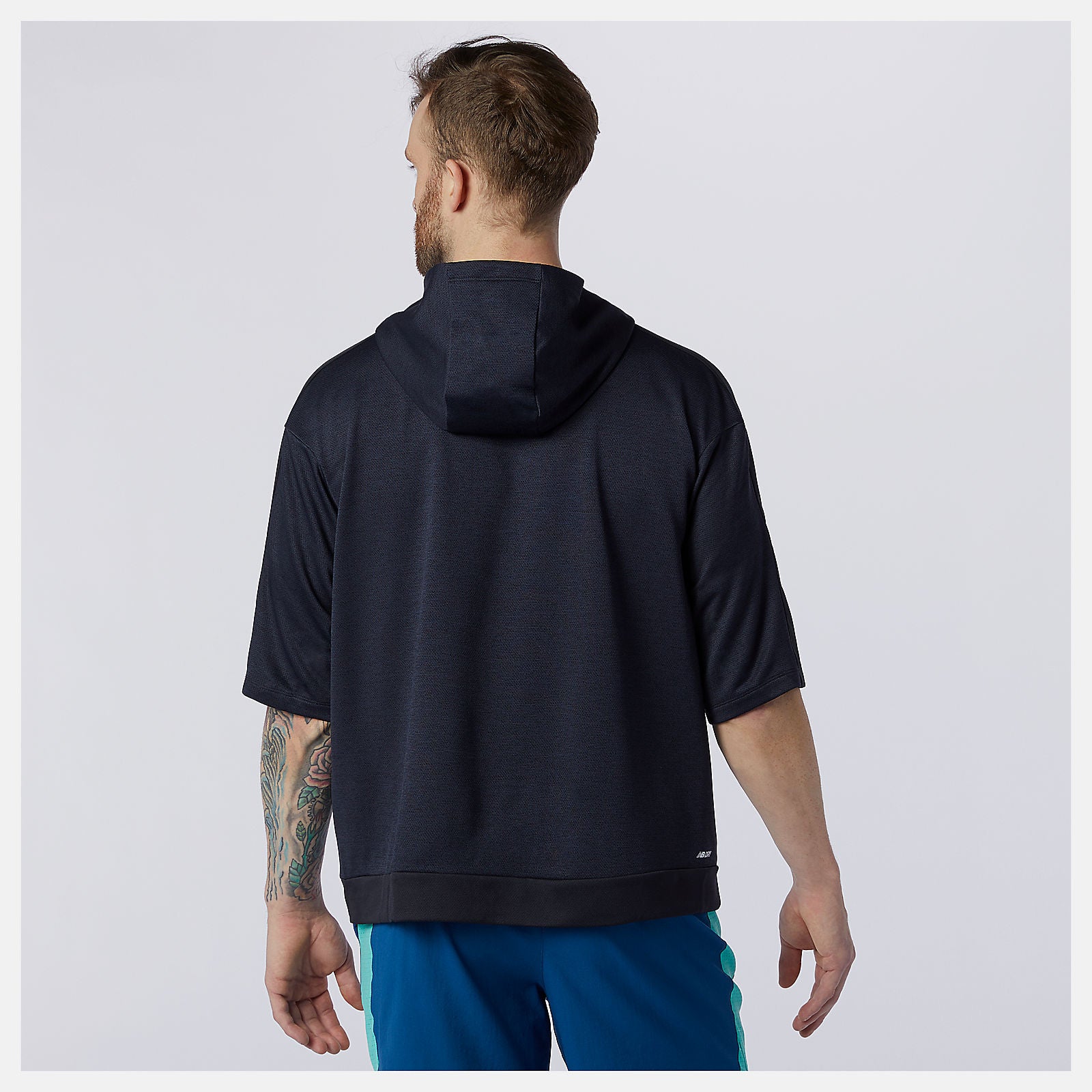 Eclipse Heather Tenacity Lightweight Knit Short Sleeve Hoodie New Balance Clothing
