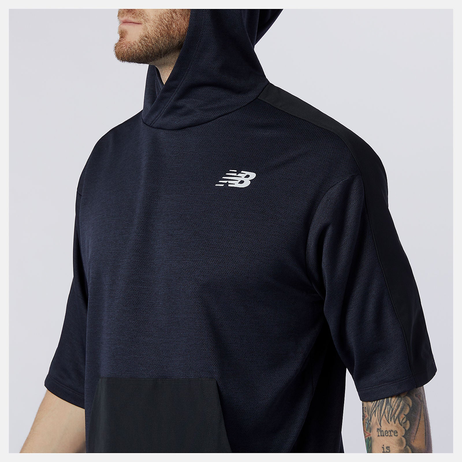 Eclipse Heather Tenacity Lightweight Knit Short Sleeve Hoodie New Balance Clothing