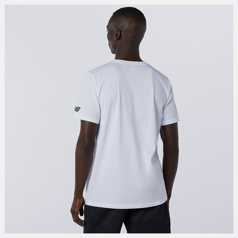 White Multi Graphic Heathertech Tee New Balance Clothing