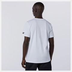 White Multi Graphic Heathertech Tee New Balance Clothing