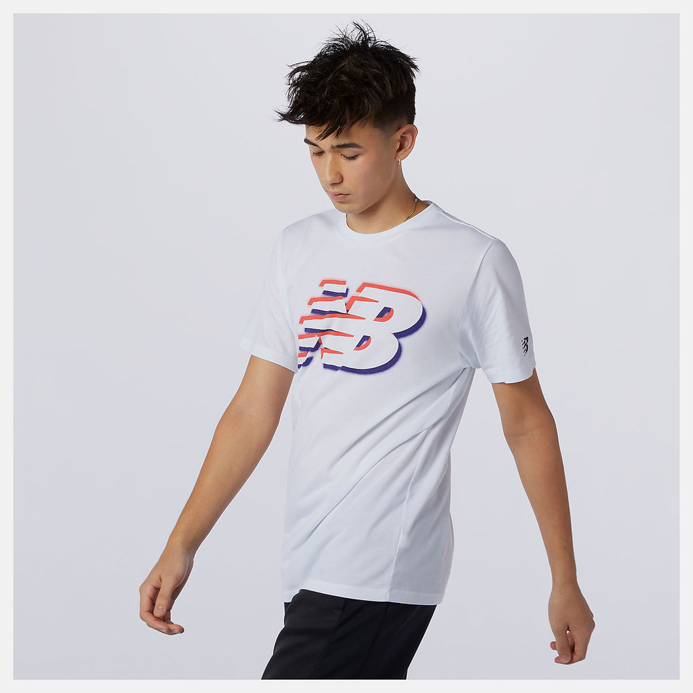 White Graphic Heathertech Tee New Balance Clothing