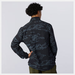 Black Print Fortitech Printed Woven Pullover New Balance Clothing