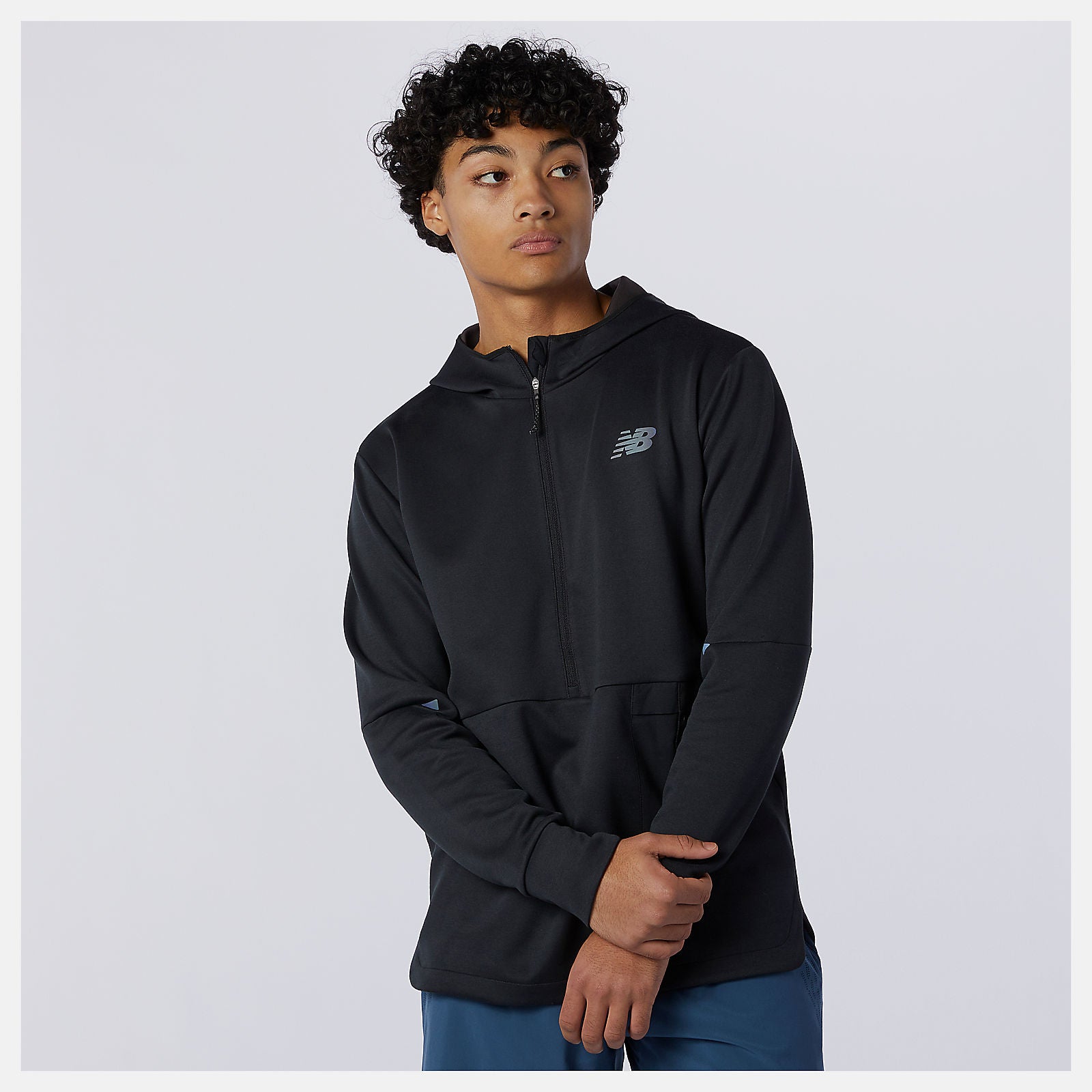 Black Heather Q Speed Fuel Hoodie New Balance Clothing