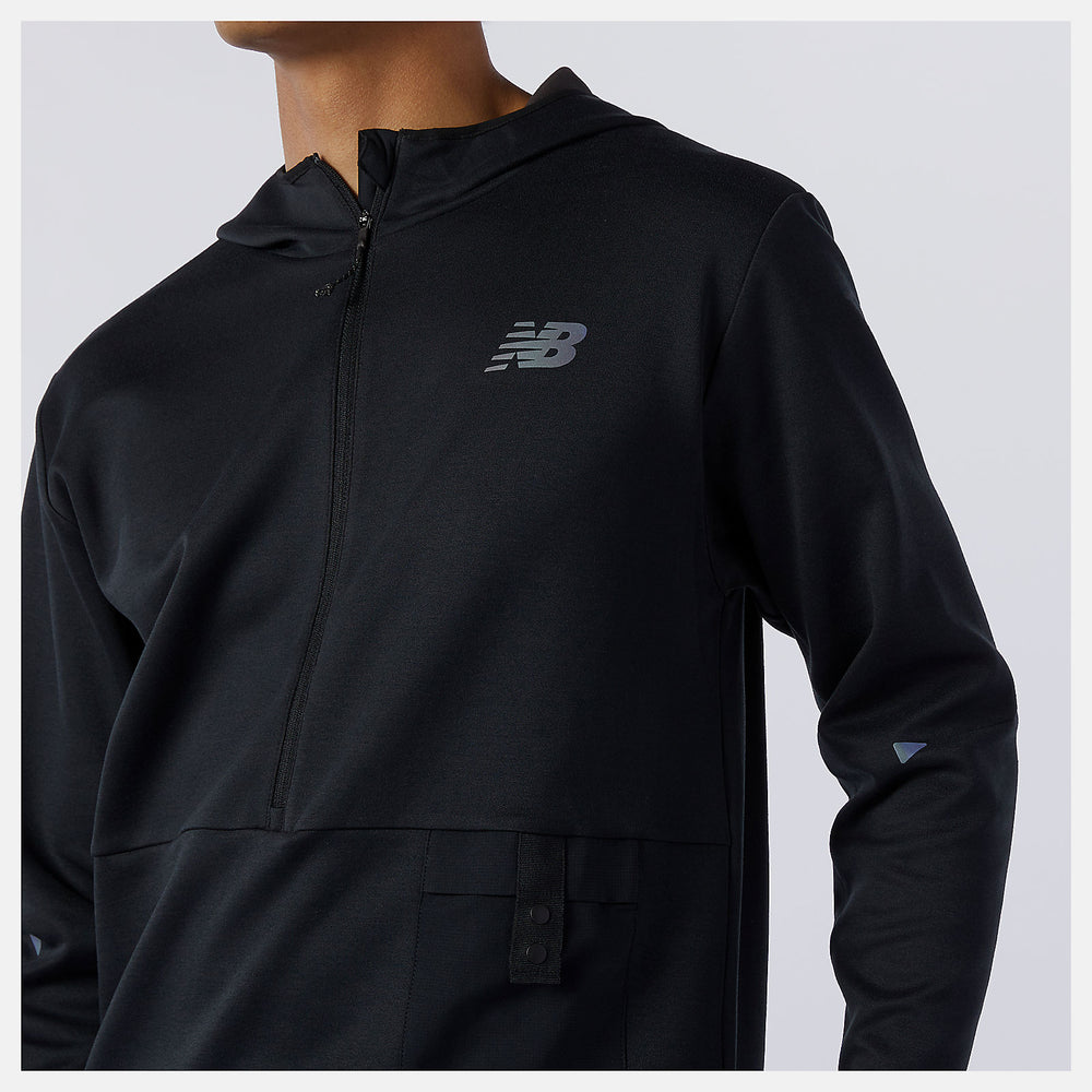 Black Heather Q Speed Fuel Hoodie New Balance Clothing