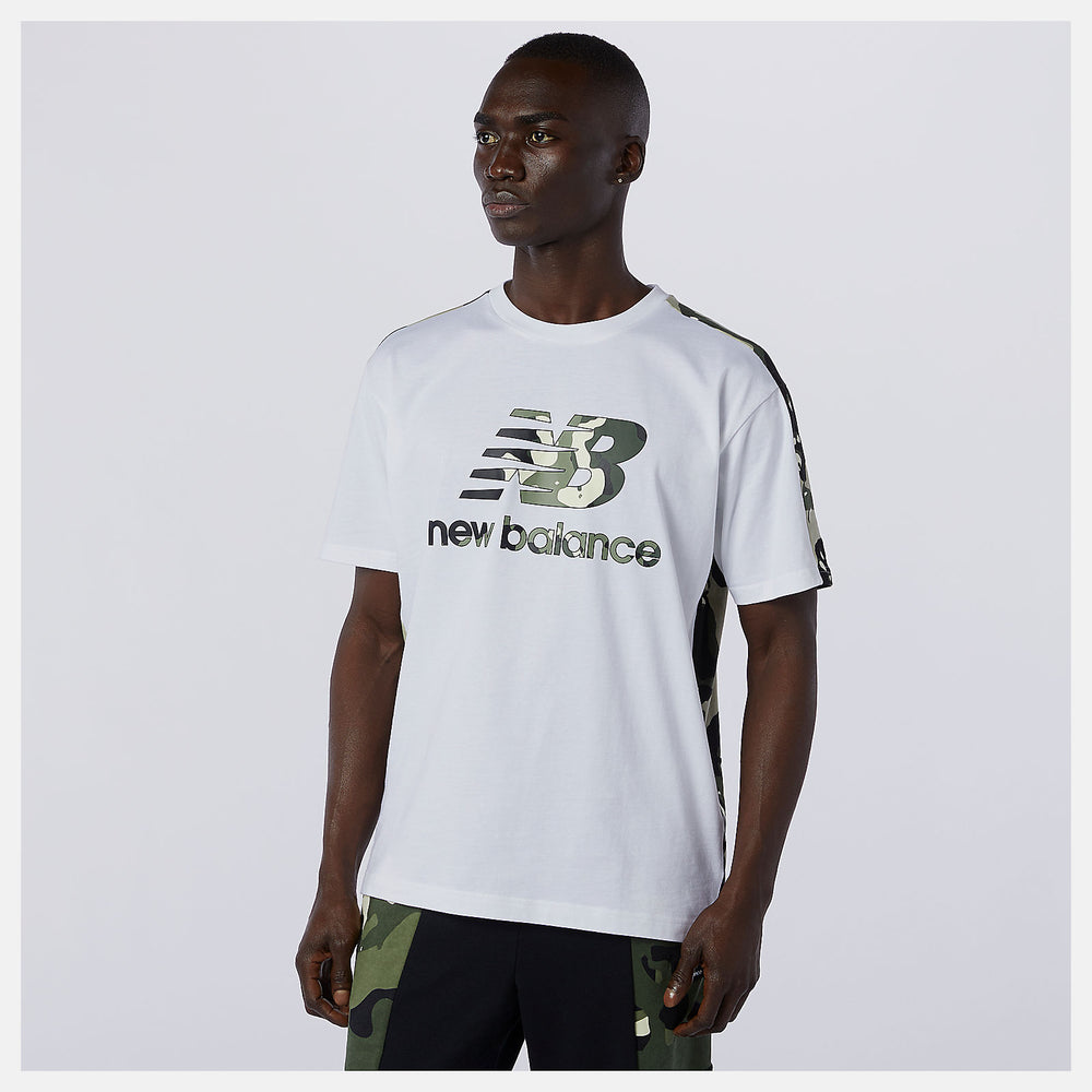 White Multi NB Essential Camo Tee New Balance Clothing