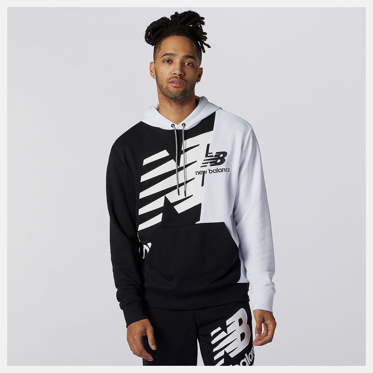 Black Multi NB Athletics Splice Hoody New Balance Clothing