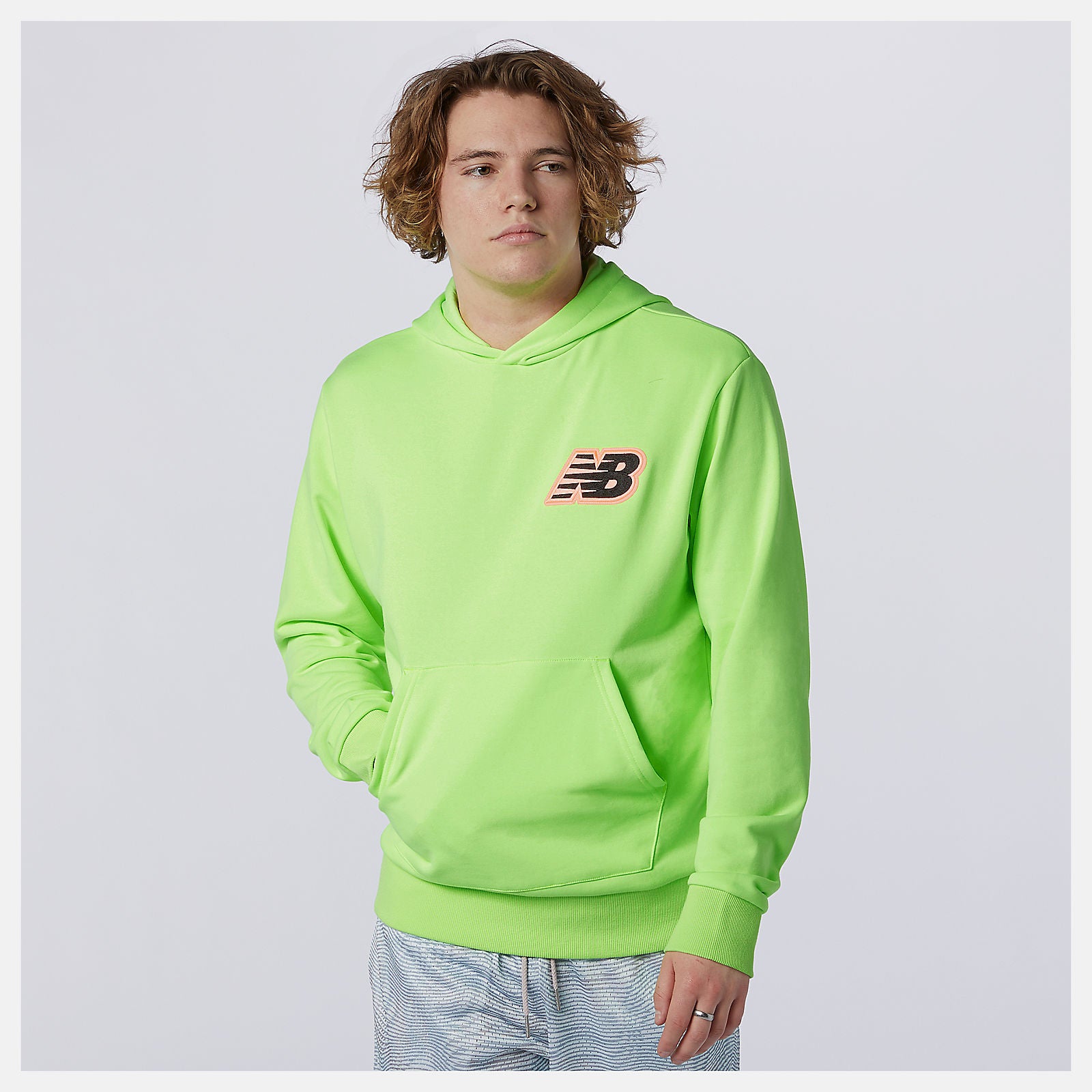 Bleached Lime Glo NB Athletics Psy Varsity Hoodie New Balance Clothing