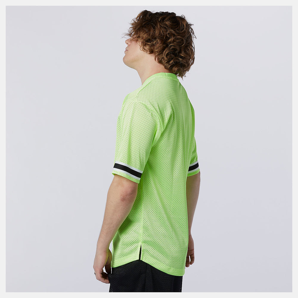 Bleached Lime Glo NB Athletics Psy Varsity Mesh Tee New Balance Clothing