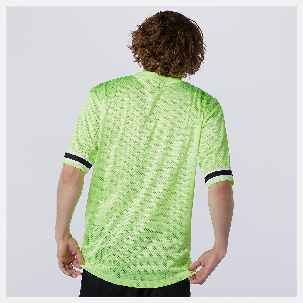 Bleached Lime Glo NB Athletics Psy Varsity Mesh Tee New Balance Clothing