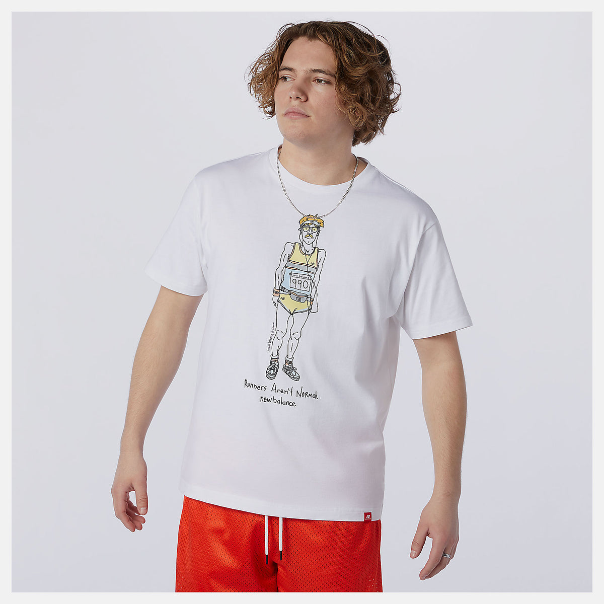 White NB Essentials Runner Tee New Balance Clothing