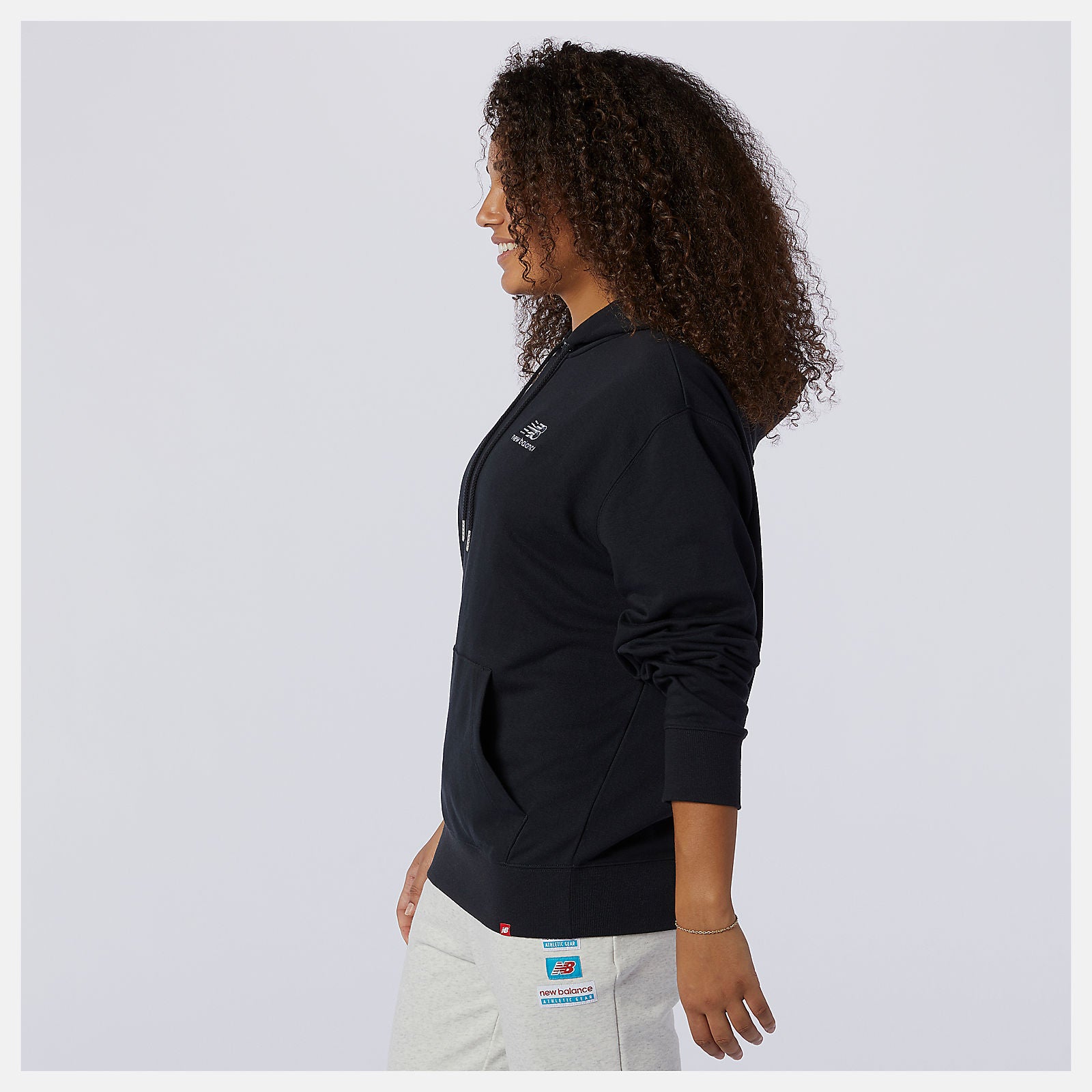 Black NB Essentials Embroidered Hoodie New Balance Clothing
