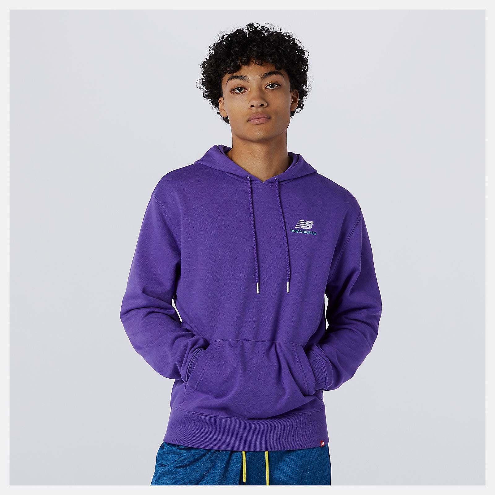 Prism Purple NB Essentials Embroidered Hoodie New Balance Clothing