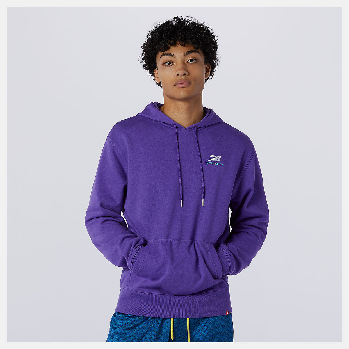 Prism Purple NB Essentials Embroidered Hoodie New Balance Clothing