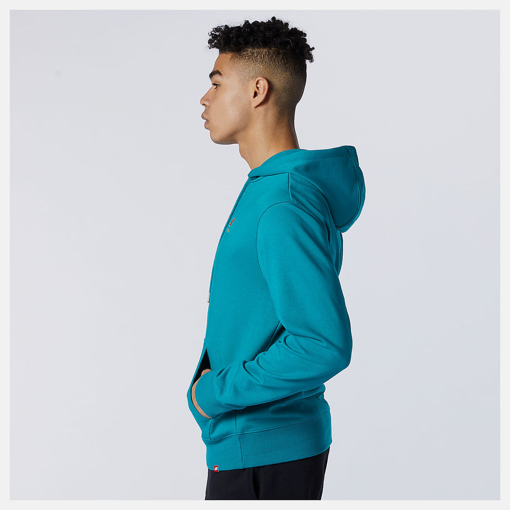 Team Teal NB Essentials Embroidered Hoodie New Balance Clothing