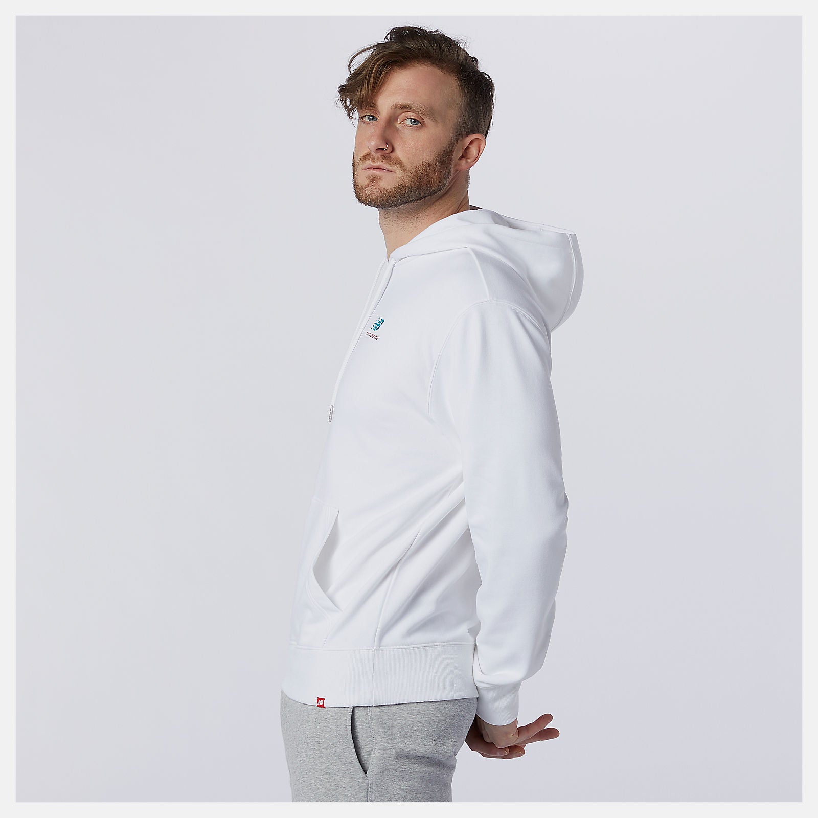 White NB Essentials Embroidered Hoodie New Balance Clothing