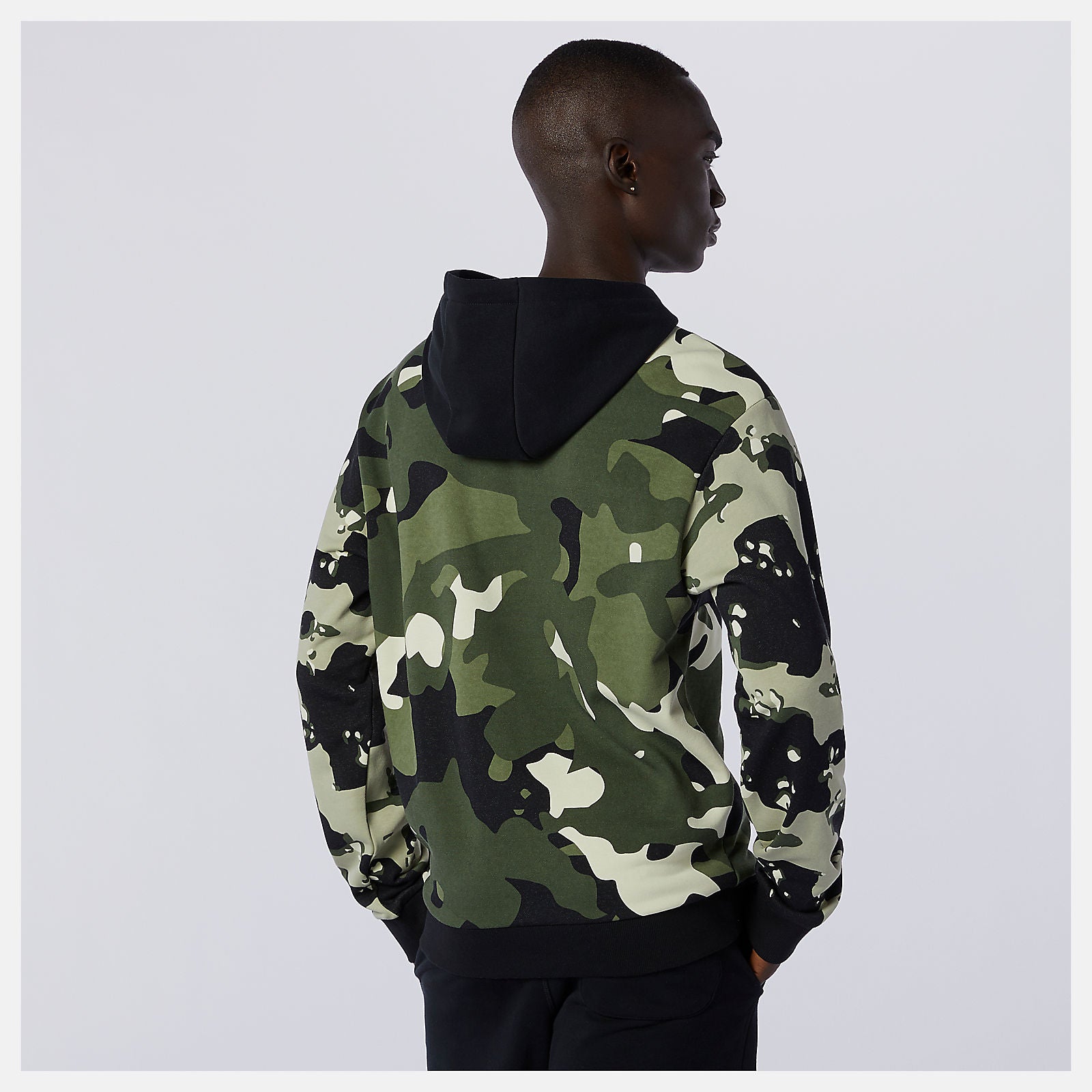 Black/Magnet NB Essentials Fleece Camo Hoodie New Balance Clothing