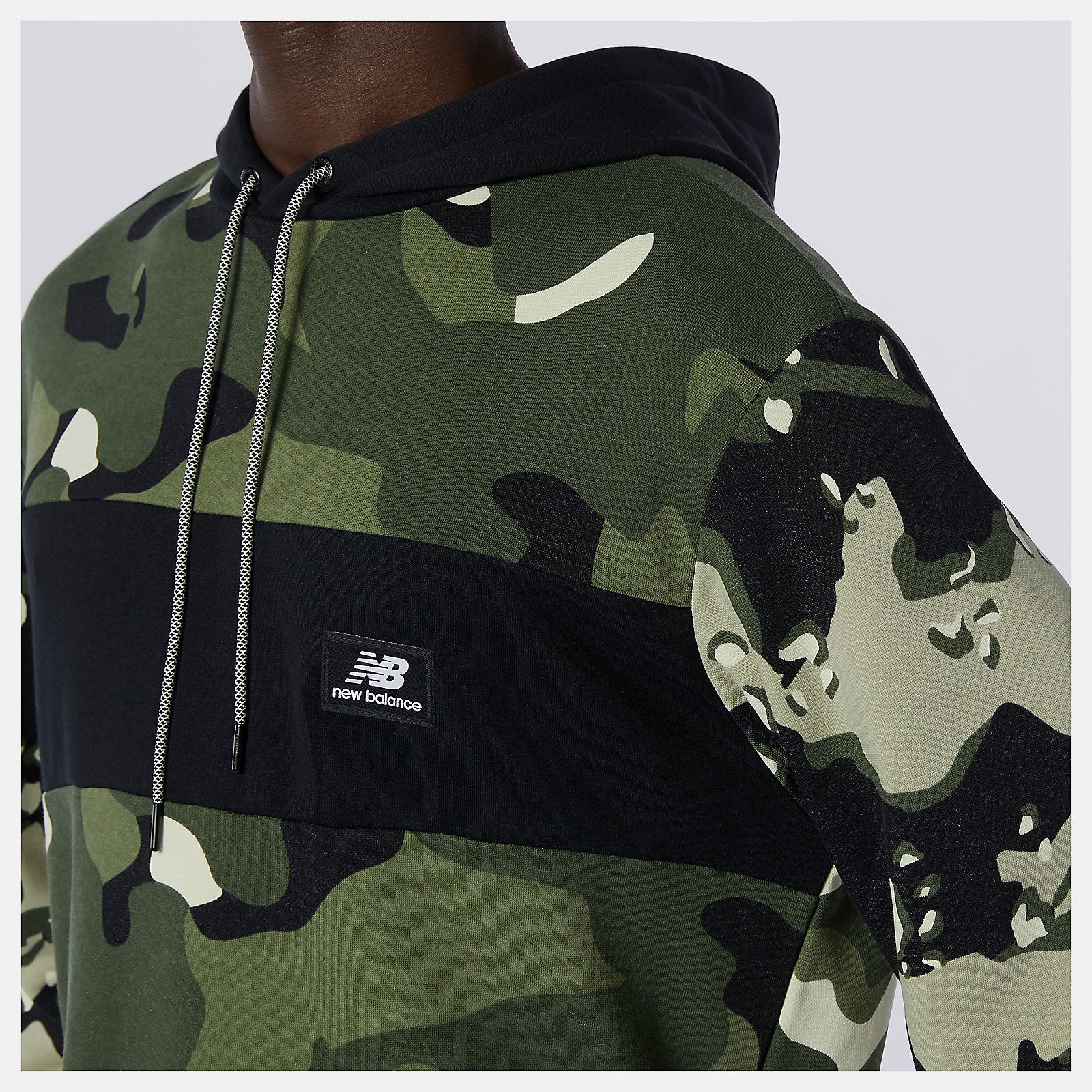 Black/Magnet NB Essentials Fleece Camo Hoodie New Balance Clothing