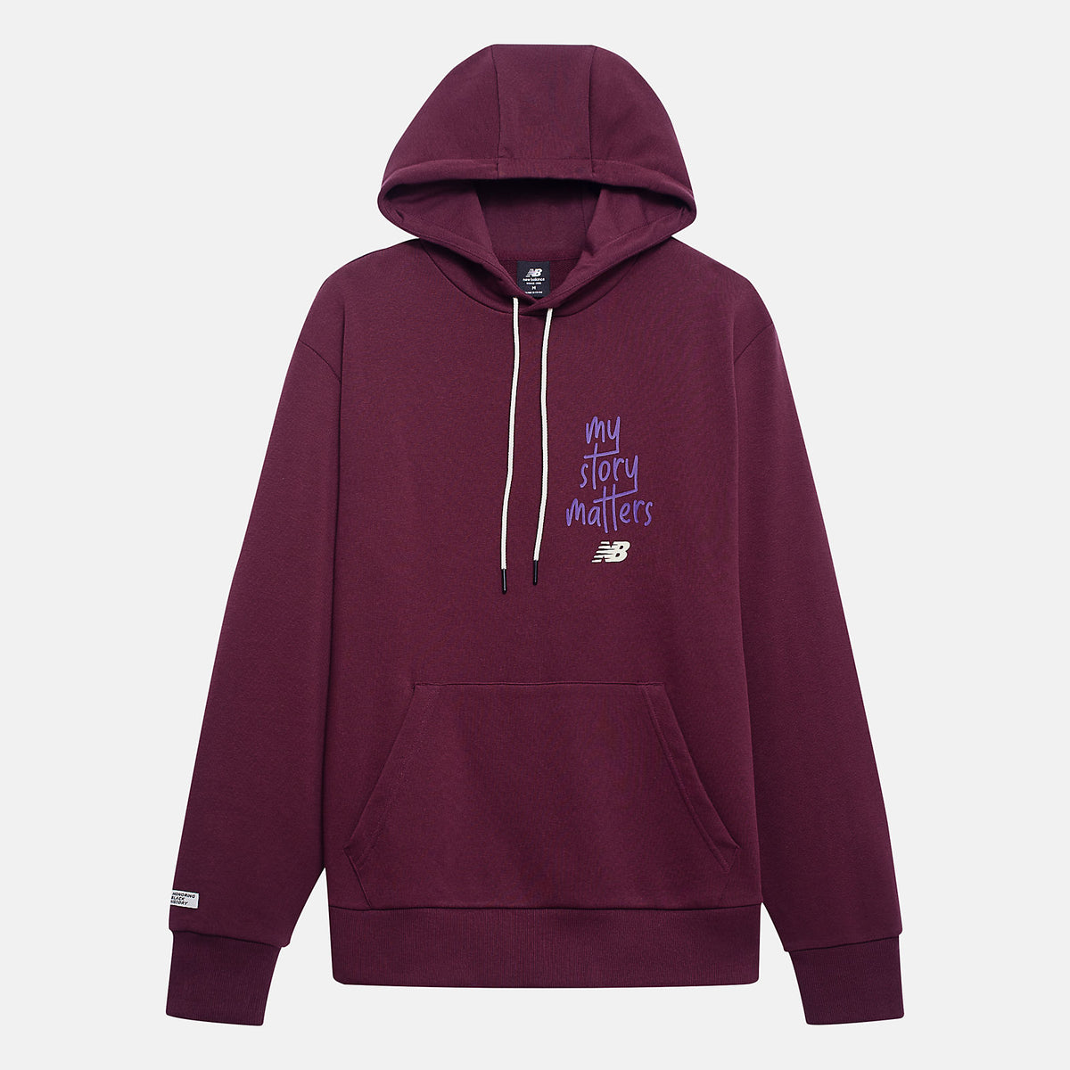 NB Burgundy My Story Matters Hoodie New Balance Clothing