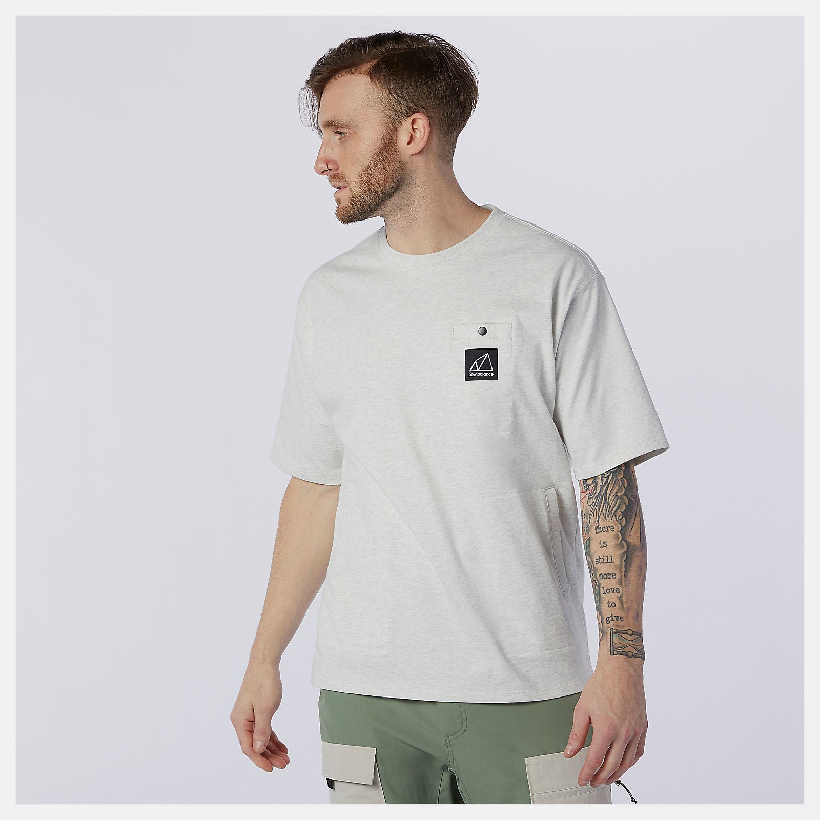 Sea Salt Heather NB All Terrain Pocket Tee New Balance Clothing