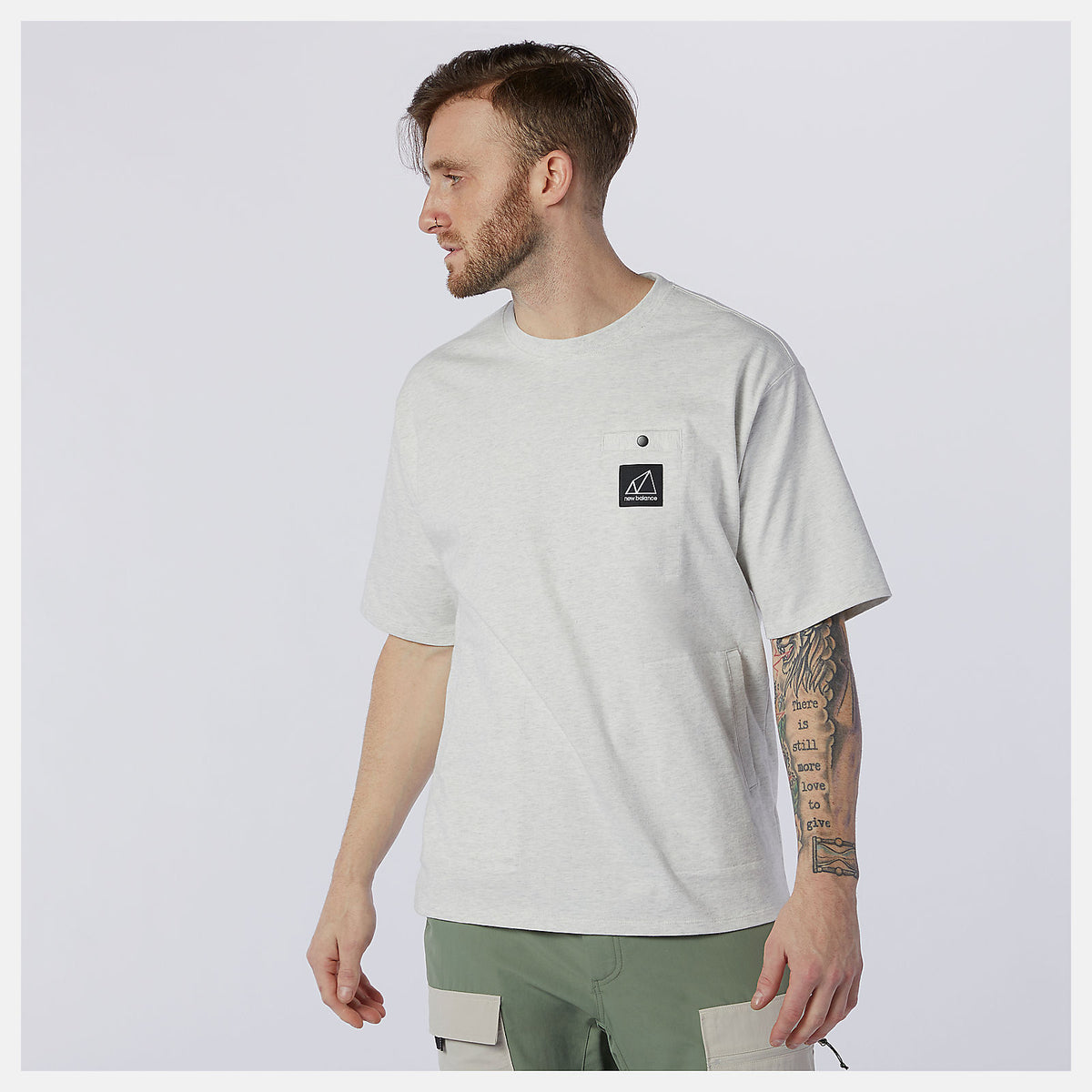 Sea Salt Heather NB All Terrain Pocket Tee New Balance Clothing