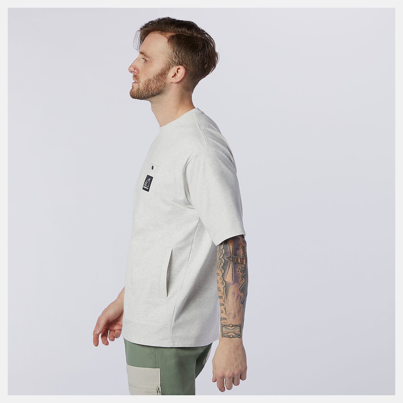 Sea Salt Heather NB All Terrain Pocket Tee New Balance Clothing