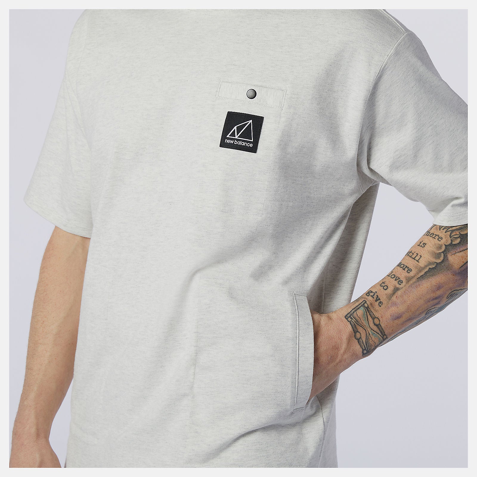 Sea Salt Heather NB All Terrain Pocket Tee New Balance Clothing