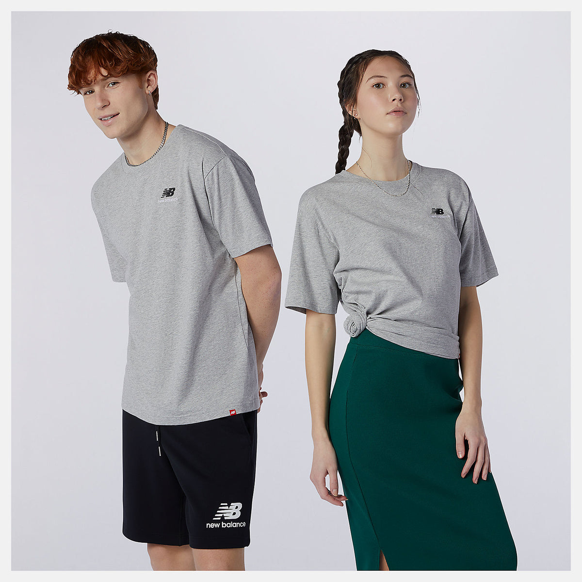 Athletic Grey NB Essentials Embroidered Tee New Balance Clothing