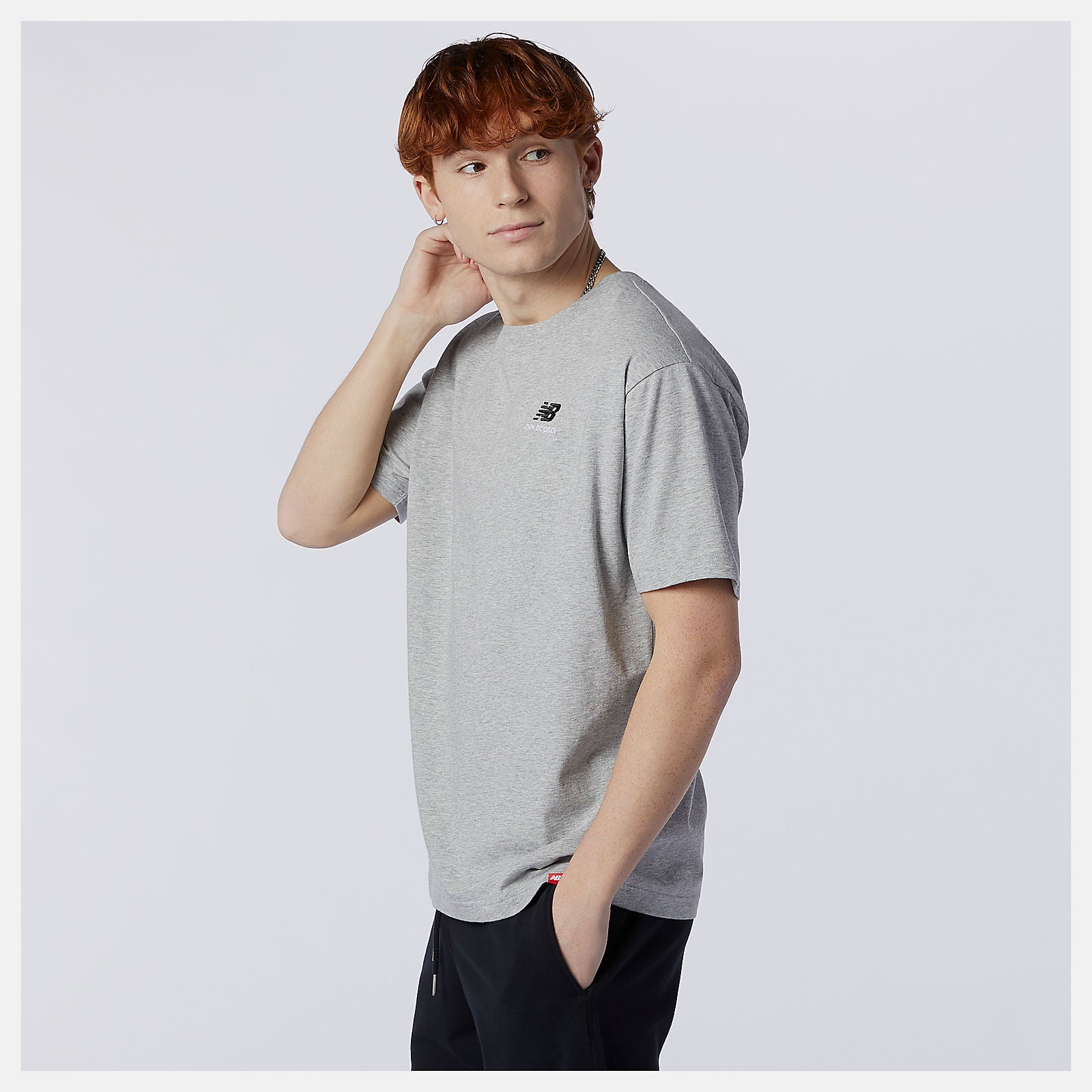 Athletic Grey NB Essentials Embroidered Tee New Balance Clothing