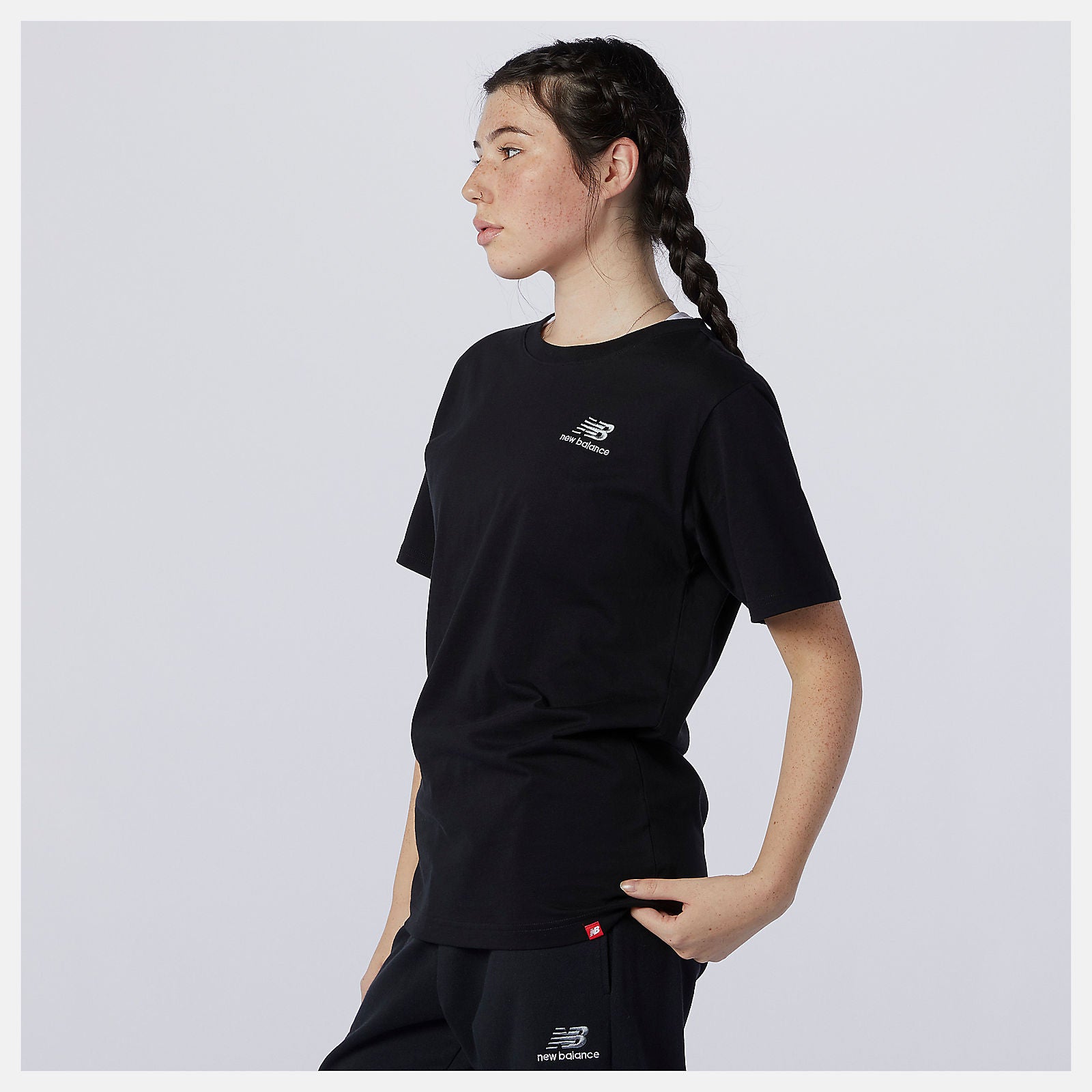Black NB Essentials Embroidered Tee New Balance Clothing