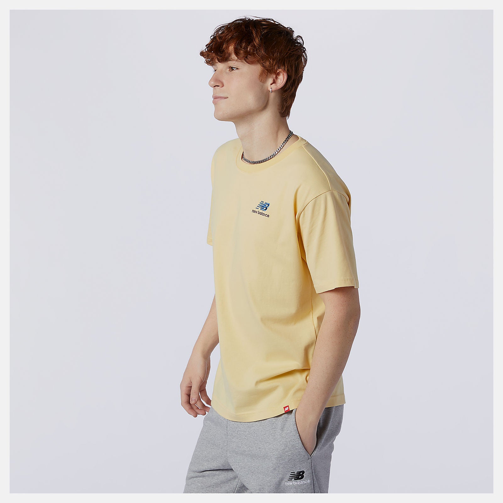 Yellow NB Essentials Embroidered Tee New Balance Clothing