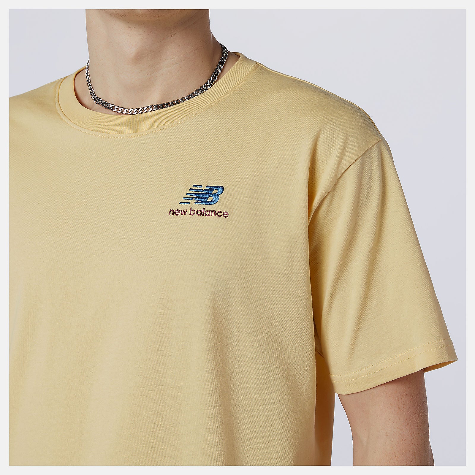 Yellow NB Essentials Embroidered Tee New Balance Clothing